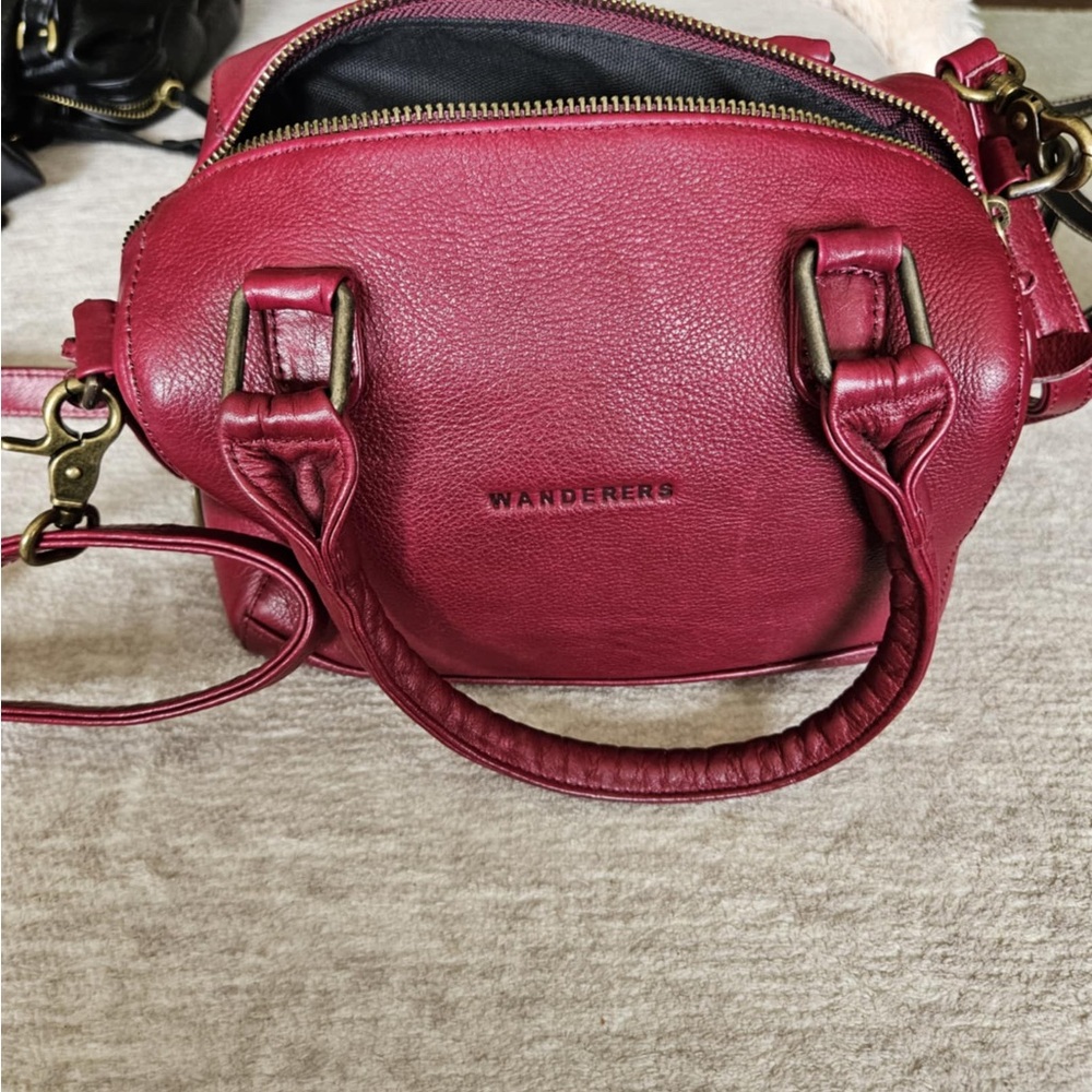 Wander Burgundy Leather Crossbody Bag